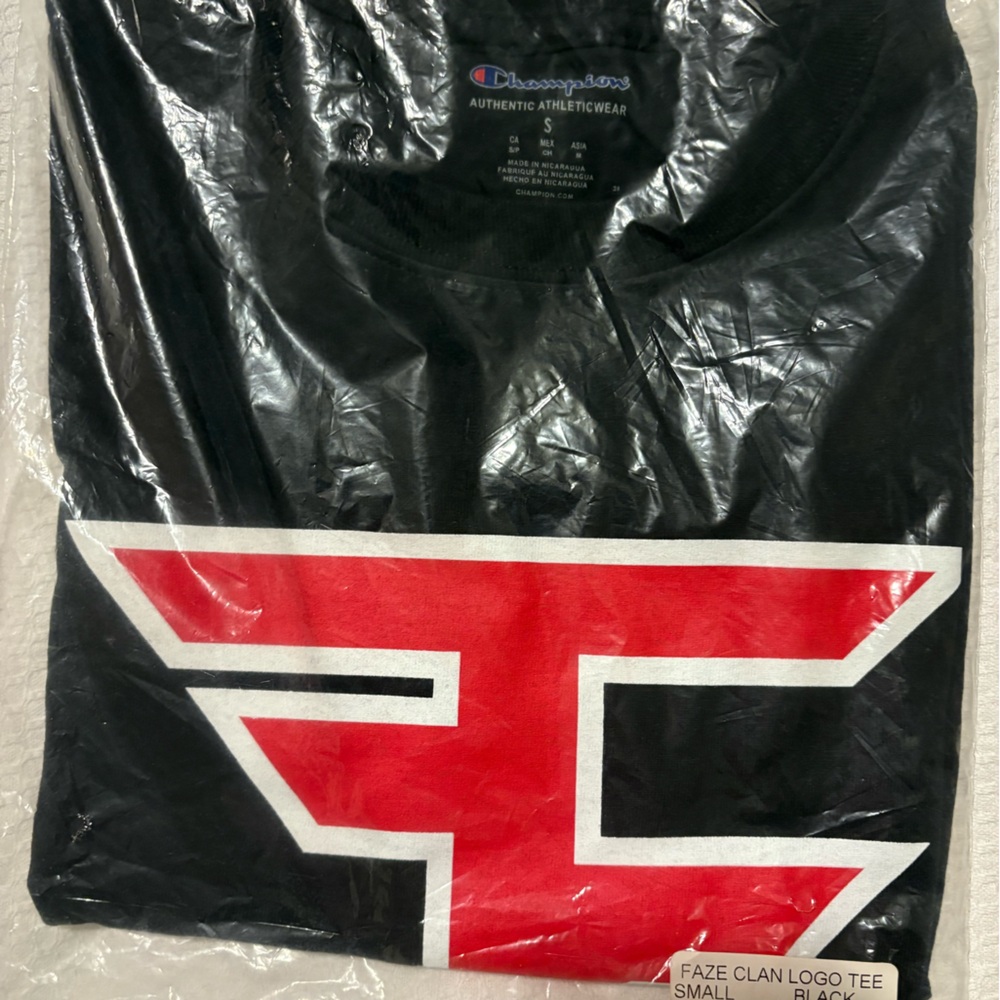 Champion Black and Red Logo Faze Clan Tee